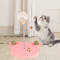 HKM-0714173 Interactive Cat Food Dispenser Ball with Suction Cup Base - Puzzle Toy for Engaging Feeding Play