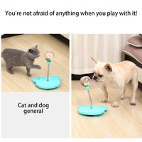 HKM-0714173 Interactive Cat Food Dispenser Ball with Suction Cup Base - Puzzle Toy for Engaging Feeding Play