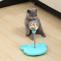 HKM-0714173 Interactive Cat Food Dispenser Ball with Suction Cup Base - Puzzle Toy for Engaging Feeding Play