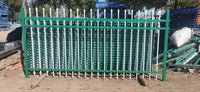 HKM-071443 Corten Steel Anti-Climb Decorative Fence - Outdoor Wrought Iron Guardrail with Black Powder Coating
