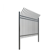 HKM-071443 Corten Steel Anti-Climb Decorative Fence - Outdoor Wrought Iron Guardrail with Black Powder Coating