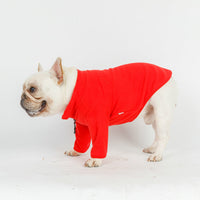 HKM-0715453 Solid Color Polyester Zipper Coat for Dogs - Casual Style, Available in Blue and Red