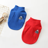 HKM-0715453 Solid Color Polyester Zipper Coat for Dogs - Casual Style, Available in Blue and Red