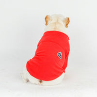HKM-0715453 Solid Color Polyester Zipper Coat for Dogs - Casual Style, Available in Blue and Red