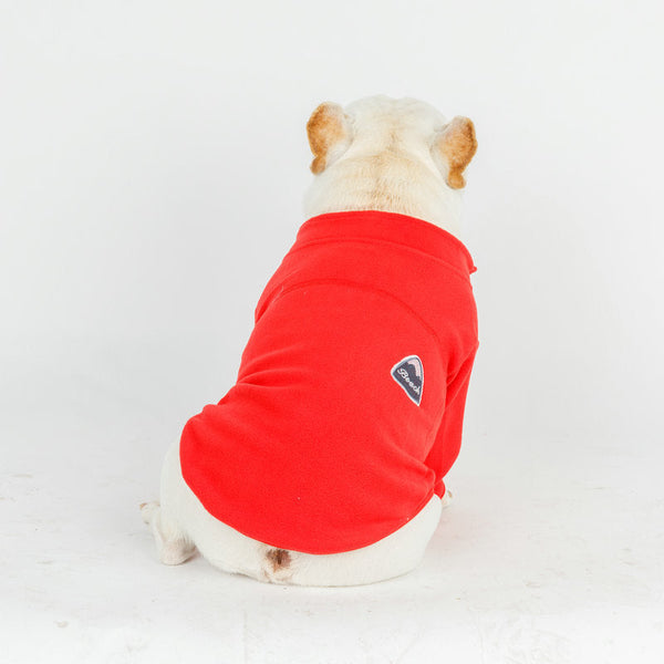 HKM-0715453 Solid Color Polyester Zipper Coat for Dogs - Casual Style, Available in Blue and Red