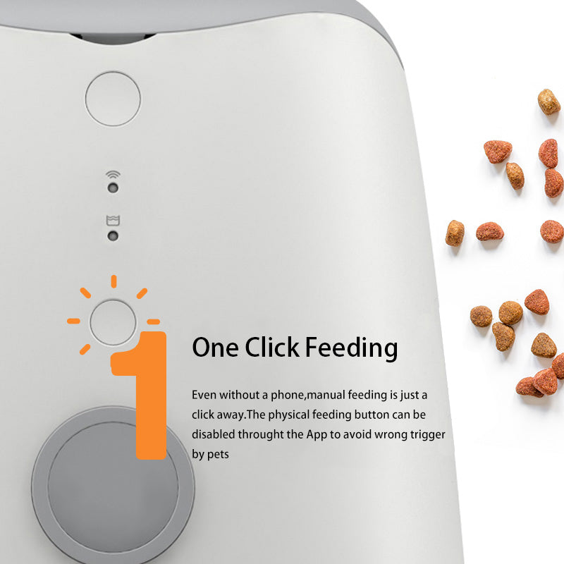 HKM-0716349 Smart Pet Feeder with HD Camera, Two-Way Voice, and Cloud Control - 3.7L Capacity