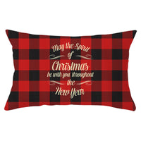 HKM-071635 Christmas-Themed Linen Backrest Pillowcase, 30x50cm, Polyester Fabric, Mixed Color Design
