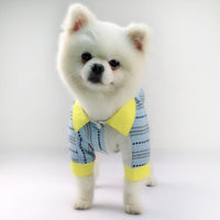HKM-0716733 Comfortable Cotton Pet Shirt in Blue ¨C Leisure Style for All Sizes: XS to 2XL