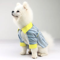 HKM-0716733 Comfortable Cotton Pet Shirt in Blue ¨C Leisure Style for All Sizes: XS to 2XL