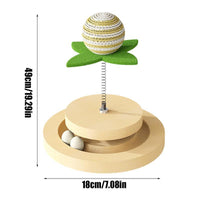 HKM-0717629 Sisal Cat Toy with Ball Track and 360-Degree Movement for Interactive Play and Exercise