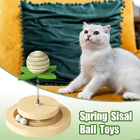 HKM-0717629 Sisal Cat Toy with Ball Track and 360-Degree Movement for Interactive Play and Exercise
