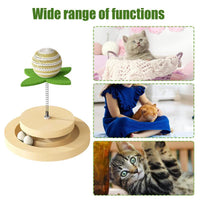 HKM-0717629 Sisal Cat Toy with Ball Track and 360-Degree Movement for Interactive Play and Exercise