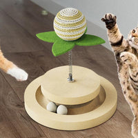 HKM-0717629 Sisal Cat Toy with Ball Track and 360-Degree Movement for Interactive Play and Exercise