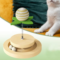 HKM-0717629 Sisal Cat Toy with Ball Track and 360-Degree Movement for Interactive Play and Exercise