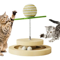 HKM-0717629 Sisal Cat Toy with Ball Track and 360-Degree Movement for Interactive Play and Exercise
