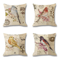 HKM-071763 Linen Throw Pillow Cover - 45x45cm Decorative Cushion Case