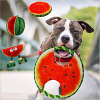 HKM-0717757 Cotton Rope Watermelon Pet Chew Toy for Puppies - Soft and Durable Sounding Design