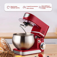 HKM-071827 1000W Electric Stand Food Mixer with 5.5L Stainless Steel Bowl and 6-Speed Settings for Commercial and Household Use
