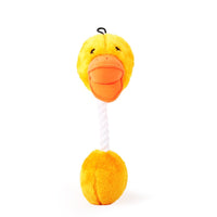 HKM-0718781 Plush Chewable Duck Toy for Pets - Soft Rattle and Lollipop Design