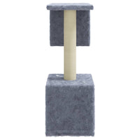 HKM-0719421 Cat Tree with Scratching Posts and Hideaway House - Light Gray, 60 cm Tall