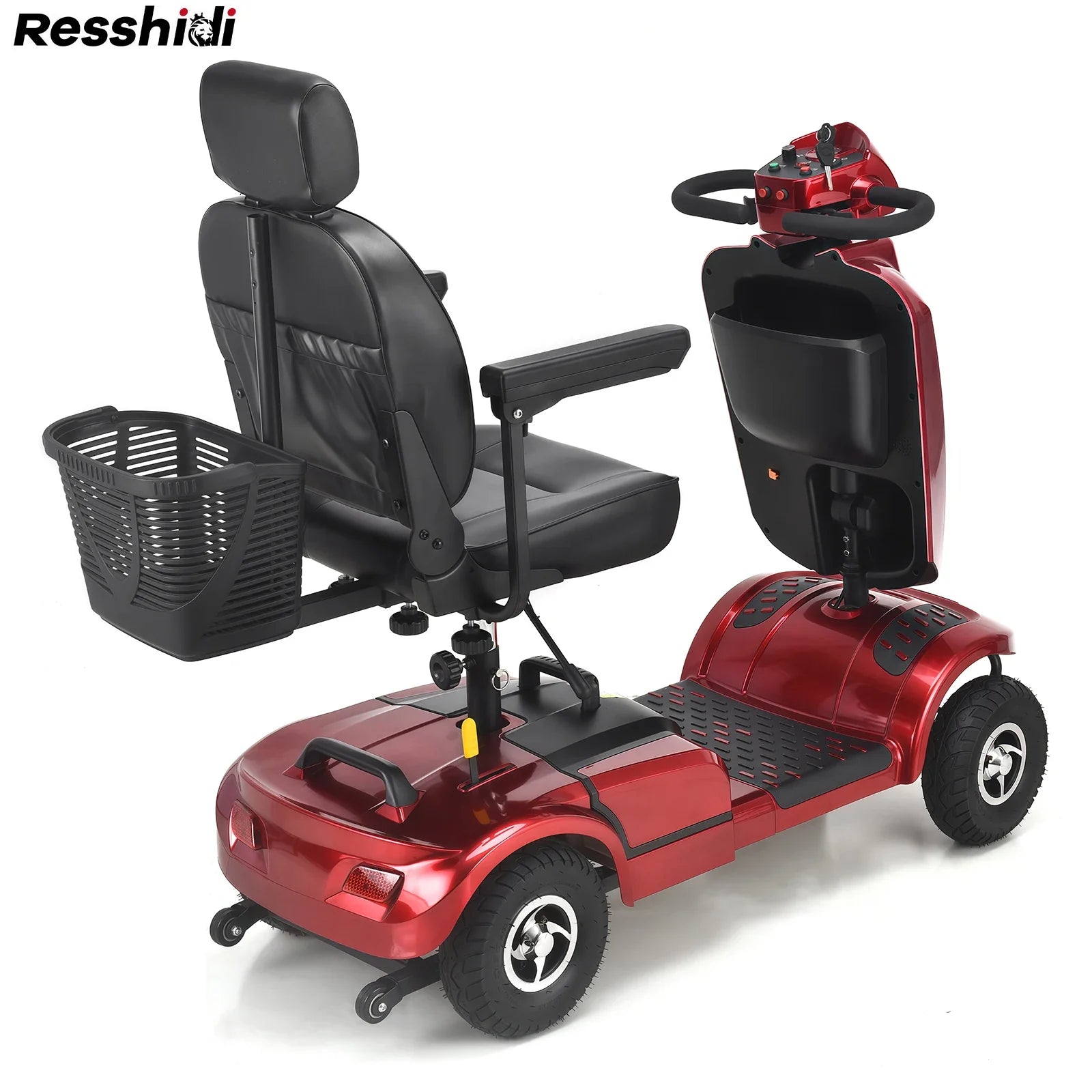 HKM-071955 Foldable 400W Four-Wheel Electric Mobility Scooter with 20km Range and 180kg Load Capacity