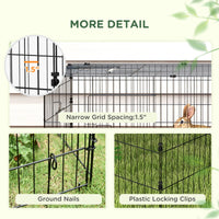 HKM-0719805 Green Metal Small Animal Playpen with Shade Roof for Indoor and Outdoor Use, Suitable for Rabbits, Chickens, and Chinchillas