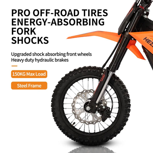 HKM-072019 HEZZO D3 60V 3500W Electric Dirt Bike for Teenagers with 14-Inch Off-Road Tires