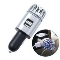 HKM-072147 2-in-1 Car Charger with Air Purifier and Dual USB Ports