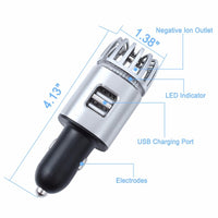 HKM-072147 2-in-1 Car Charger with Air Purifier and Dual USB Ports
