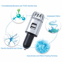 HKM-072147 2-in-1 Car Charger with Air Purifier and Dual USB Ports
