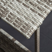 HKM-0721597 Rattan Outdoor Dog House with Canopy for Small and Medium Dogs, Waterproof Cushion, Cream Color