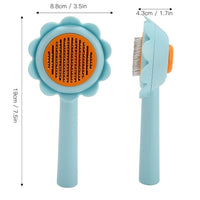 HKM-0723389 Flower-Shaped Self-Cleaning Cat and Dog Grooming Brush with Stainless Steel Bristles