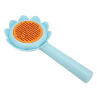 HKM-0723389 Flower-Shaped Self-Cleaning Cat and Dog Grooming Brush with Stainless Steel Bristles
