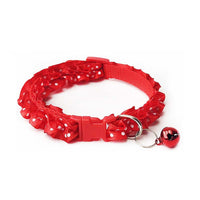 HKM-0723901 Lace Pet Collar Necklace for Cats and Dogs with Bell - Mohair Material, Multiple Color Options