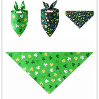 HKM-0724285 Irish Festival Cartoon Pet Triangle Scarf - Two Stylish Designs in Polyester