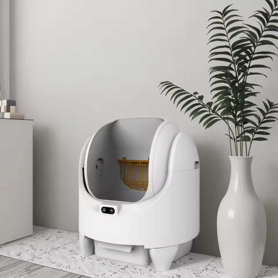 HKM-072531 Smart Cat Litter Box with Dual Channel Automatic Cleaning and UV Deodorizing - 68L Capacity