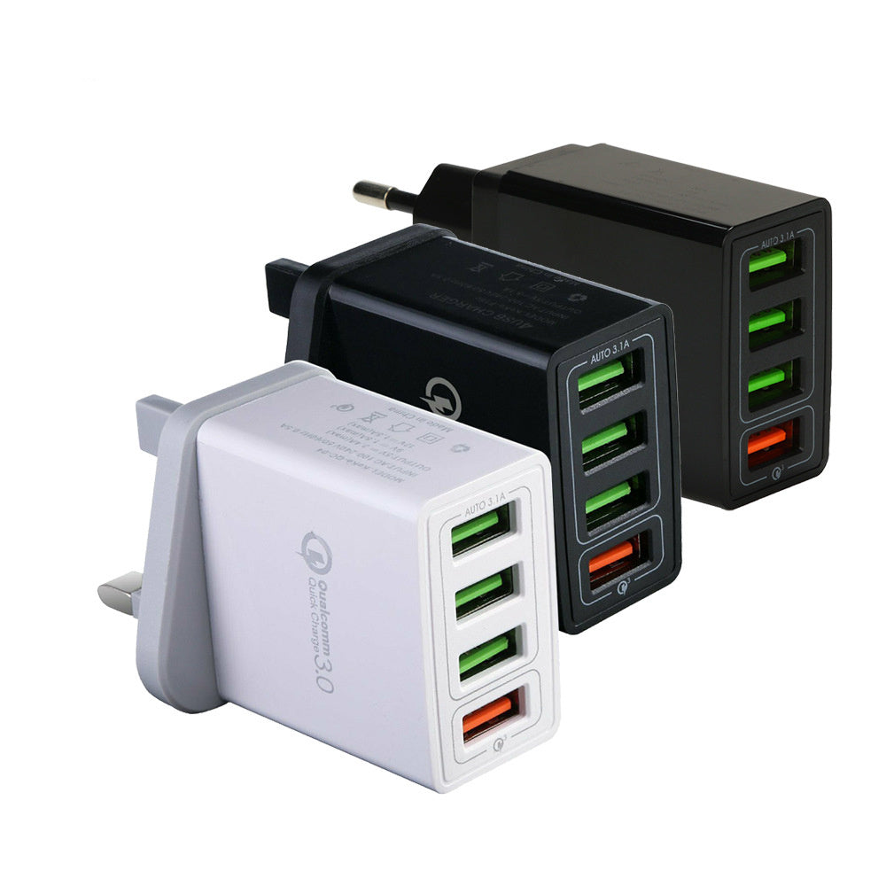 HKM-072595 Smart USB Fast Charging Station with QC3.0 Support - Compatible with US, European, and UK Standards