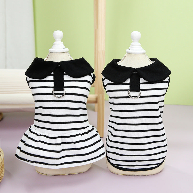 HKM-0726461 Casual Pet T-shirt and Skirt Set for Dogs - Various Sizes Available