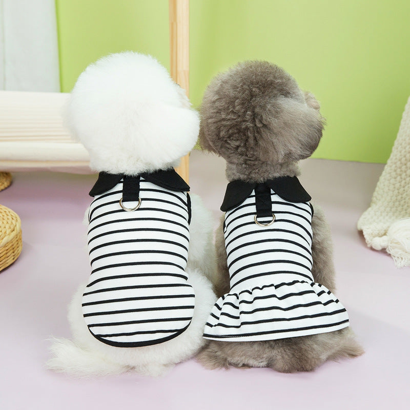 HKM-0726461 Casual Pet T-shirt and Skirt Set for Dogs - Various Sizes Available