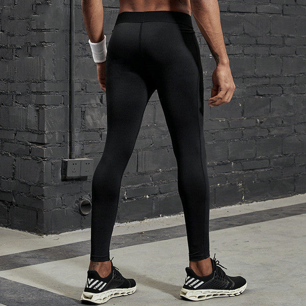 HKM-072787 Men's Casual Harem Fitness Pants with Elastic Waistband and Slim Fit Design in Black