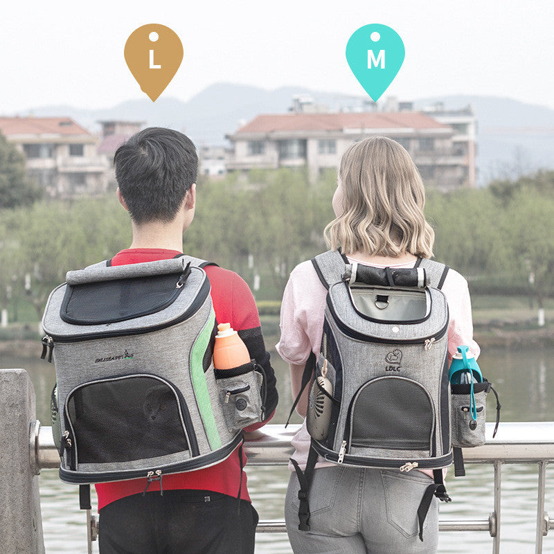 HKM-0728125 Pet Carrier Backpack for Small Pets - Durable Nylon, Breathable, 20kg Capacity - Available in Gray, Green, Orange, Blue