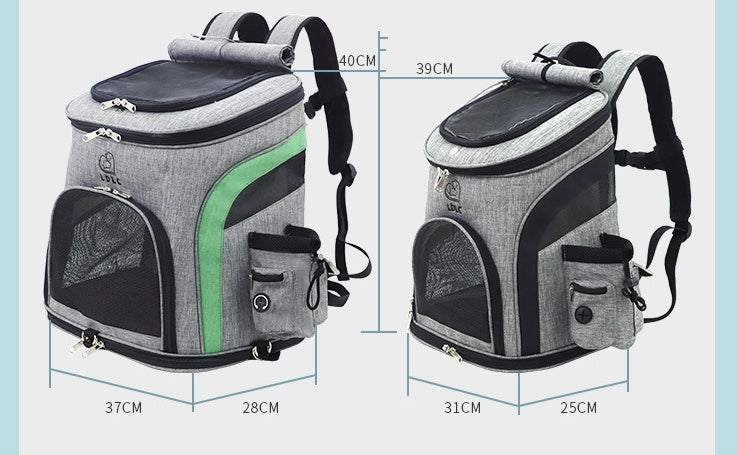 HKM-0728125 Pet Carrier Backpack for Small Pets - Durable Nylon, Breathable, 20kg Capacity - Available in Gray, Green, Orange, Blue