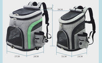 HKM-0728125 Pet Carrier Backpack for Small Pets - Durable Nylon, Breathable, 20kg Capacity - Available in Gray, Green, Orange, Blue