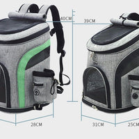 HKM-0728125 Pet Carrier Backpack for Small Pets - Durable Nylon, Breathable, 20kg Capacity - Available in Gray, Green, Orange, Blue