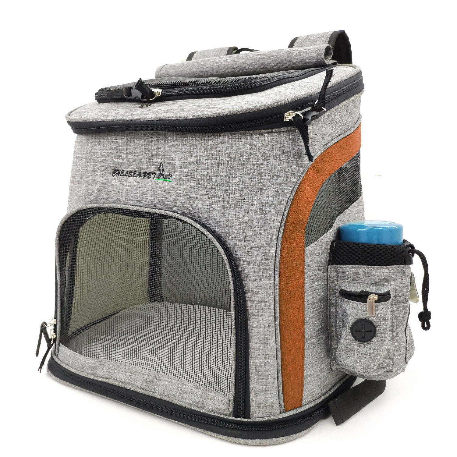 HKM-0728125 Pet Carrier Backpack for Small Pets - Durable Nylon, Breathable, 20kg Capacity - Available in Gray, Green, Orange, Blue