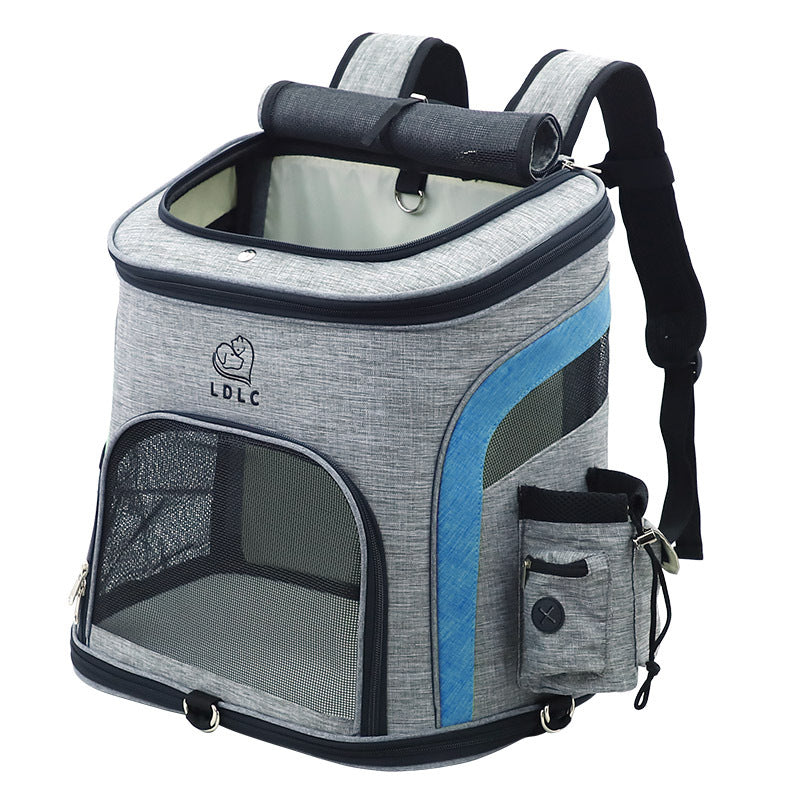 HKM-0728125 Pet Carrier Backpack for Small Pets - Durable Nylon, Breathable, 20kg Capacity - Available in Gray, Green, Orange, Blue