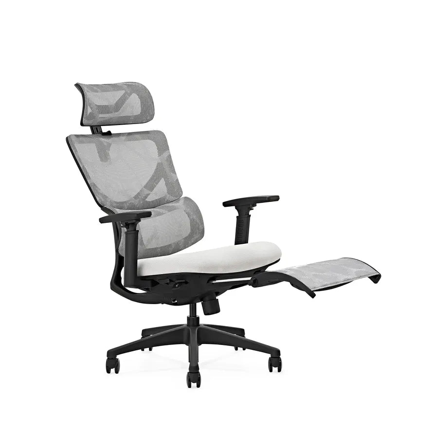 HKM-072851 Ergonomic Adjustable Office Chair with Footrest, Mesh Fabric and Swivel Base