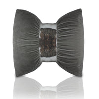 HKM-072915 Velvet Sequin Bow Throw Pillow Cushion - Plain Modern Style, 45x45cm or 60x60cm