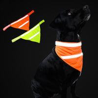 HKM-0729277 Reflective Fluorescent Triangle Scarf in Bright Yellow and Orange, Available in S, M, L Sizes