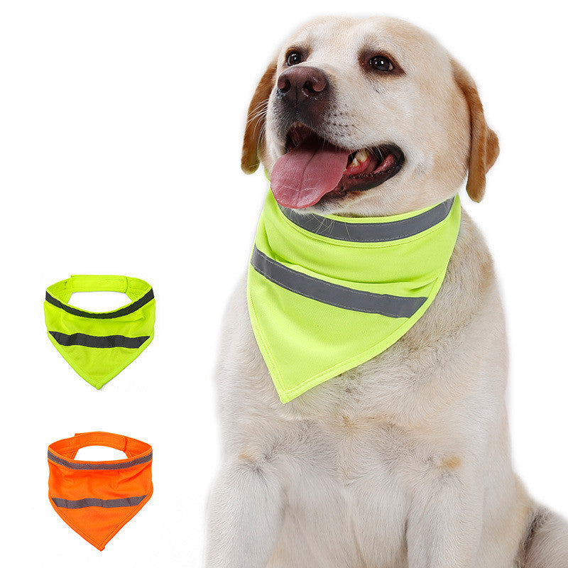 HKM-0729277 Reflective Fluorescent Triangle Scarf in Bright Yellow and Orange, Available in S, M, L Sizes